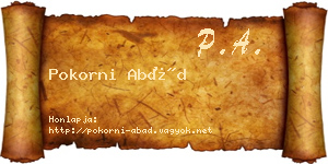 Pokorni Abád névjegykártya